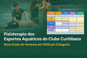 Confira os novos horários da Fisioterapia do @ccnatacao
